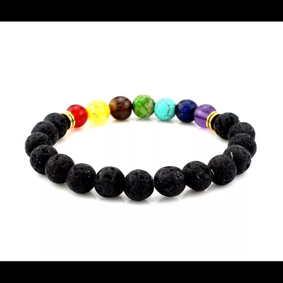 Chakra Bracelet 7 Stones Lava Reiki Yoga Zen Love - Picture 7 of 9
